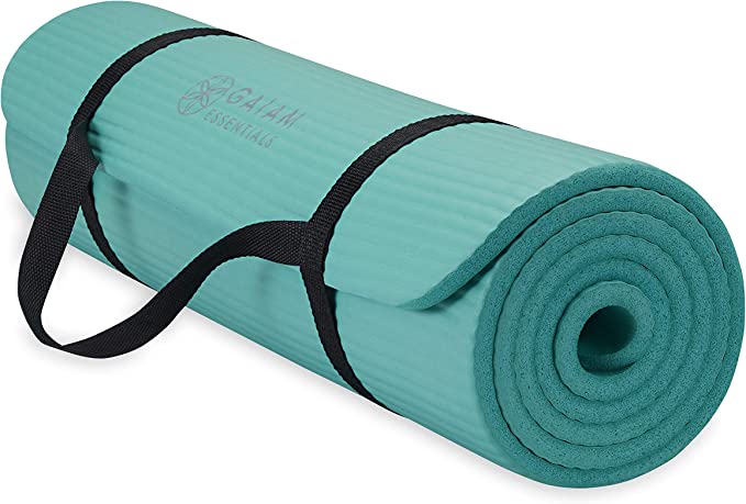 Thick Stretch Mat Fitness & Exercise Mat with Easy-Cinch Yoga Mat
